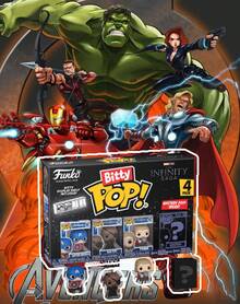 Funko Bitty Pop Marvel The Infinity Saga 4 Packs Captain America Nick Fury Thor Mystery Mini Vinyl Figures With Display Shelf Collectible Set - Multicolor - View 3