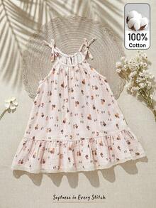 Cozy Pixies 女婴碎花印花柔软针织吊带连衣裙 - 彩色 - 查看 4