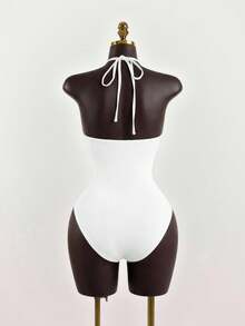 SaltGleam SaltGleam 新款镂空性感度假连体衣 - 白色 - 查看 2