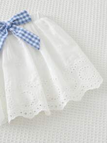 Cozy Pixies 女婴蓝白格子无袖荷叶领上衣和松紧腰半裙两件套 - 彩色 - 查看 6