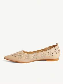 CUCCOO CHICEST Sapatos Femininos de Bico Fino com Sola Plana, Bordado de Flor Cor de Damasco, Sapatos Femininos de Sola Plana Elegantes e Fashionistas, Essenciais Confortáveis para Férias - Damasco 1 - Visão 10