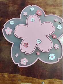 1/2/4个装樱花硅胶杯垫 PVC餐桌垫 隔热垫 碗垫 - 彩色 - 查看 10