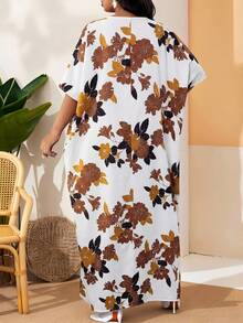 SHEIN Lady Váy công sở thanh lịch mùa xuân hè, phong cách boho thường ngày, váy dạ hội dệt kim nhiều màu sắc, váy một mảnh tay dài đính họa tiết, váy Kaftan, váy tay dài tay ngắn, váy cỡ lớn, váy kín đáo, váy Abaya, váy công sở. - Nhiều màu - Xem 2