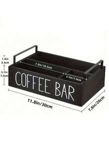 Estantería de almacenamiento de barra de café de un solo Body con estilo rústico, soporte para cápsulas de café de encimera, caja de almacenamiento de juego de café y té de escritorio, caja de almacenamiento de accesorios de café con estilo de granja, decoración de barra, almacenamiento y organización del hogar. - Multicolor - Ver 6