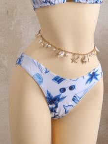 Swim Vcay 3件套领带柔软面料随机印花三角内裤，沙滩短裤，泳衣 - 彩色 - 查看 10