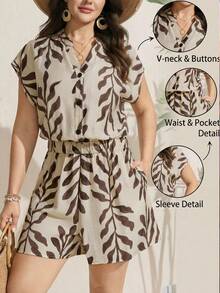 Comfylo Bộ jumpsuit mùa hè cỡ lớn phong cách boho với họa tiết hình học bất đối xứng dành cho nữ, Playsuit cỡ lớn chất liệu viscose, Playsuit in họa tiết lá cỡ lớn, Trang phục safari cỡ lớn, Playsuit cài cúc phía trước, Romper Dress cho nữ, Bộ đồ ngắn màu nâu hai mảnh cho nữ, Váy hè màu nâu cho nữ, Váy in họa tiết da báo, Bộ đồ hè phối hợp cho nữ, Bộ đồ hai mảnh ngắn cho nữ, Bộ đồ đi nghỉ mát cho nữ, Trang phục hè cho nữ, Bộ quần áo nữ, Bộ đồ hè hai mảnh cho nữ, Bộ đồ hè phối hợp cho nữ, Váy thường ngày cho nữ, Váy hè cho nữ, Playsuit mùa hè cho nữ, Romper và Jumpsuit cho nữ, Trang phục hè cho nữ, Romper Dresses cho nữ, Playsuit mùa hè cho nữ, Trang phục hè cho nữ. - Nhiều màu - Xem 3