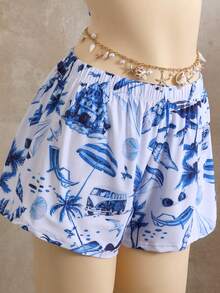 Swim Vcay 3件套领带柔软面料随机印花三角内裤，沙滩短裤，泳衣 - 彩色 - 查看 11