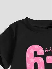 2件套少女休闲时尚春夏短袖T恤和迷彩印花半身裙套装，舒适圆领T恤搭配时尚工装半身裙，适合户外、休闲、上学、聚会、送礼等场合。 - 軍綠色 - 查看 3