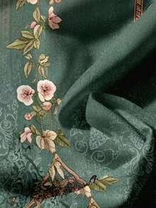 EMERY ROSE 大码女装日常休闲度假V领小飞袖假日风夏季优雅欧式复古碎花宽松衬衫女装夏季服装女装度假服装 - 綠色 - 查看 3
