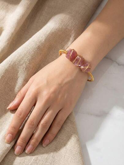 Cirelle 水晶原石缠绕手链 – 手工宝石首饰，原石腕饰，日常能量点缀，简约派对宴会配饰
