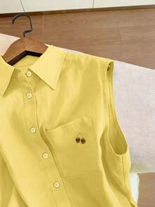 Airaco Women's Summer Casual Sleeveless Top And Shorts 2 Pieces Set - Light Yellow - View 3