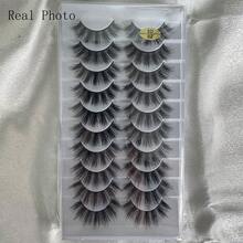 HBZGTLAD 10 Pairs Crisscross Extra Long Lashes, Natural-Looking False Eyelashes, Large Tiered Box, 3D Faux Mink Lashes, Eyelash Extension - Black - View 14