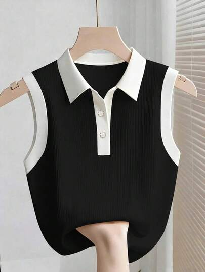 GlowEve CURVE 大码休闲撞色罗纹吊带背心，适合春季嘉年华派对穿着