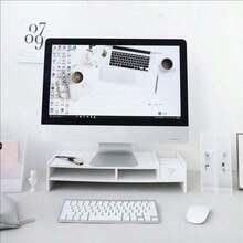 Durable PVC Material Multi-Layer Display Stand, Ergonomic Computer Elevated Desktop Storage Rack, Desktop Storage Rack, Suitable For Office Desk Accessories, Laptop Accessories, Room Decoration, Bedroom Decoration, Workspace Desk, New Year's And Valentine's Day Decoration - Multicolor - View 4
