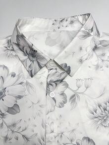 Manfinity Swimmode Men's Simple Print Short Sleeve Shirt And Shorts Set Men 2 Piece Set Vacation Men Beach Wear Set - Multicolor - View 4