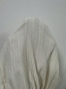 Sunnyshic 杏色褶皱纹理面料无肩带连体裤，收腰直筒裤型，女士春夏度假、海滩、通勤皆宜，优雅甜美，简约百搭 - 杏色 - 查看 8