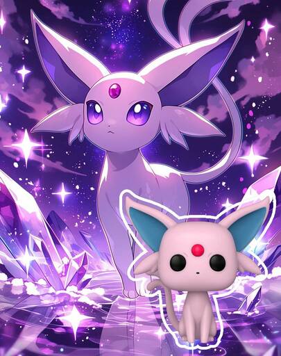  Funko POP! Games Vinyl Figure Collectible, Pokémon Espeon With Window Box Display Packaging, No. 884, Cute Chibi Figurine For Desk Shelf Room Decor, Gift For Fans And Collectors