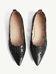 CUCCOO CHICEST 女士尖头平底鞋 黑色刺绣花朵 女士平底鞋 时尚优雅 度假舒适 必备平底女鞋 - 黑色1 - 查看 6