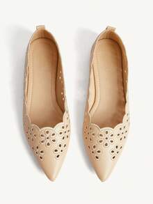 CUCCOO CHICEST Sapatos Femininos de Bico Fino com Sola Plana, Bordado de Flor Cor de Damasco, Sapatos Femininos de Sola Plana Elegantes e Fashionistas, Essenciais Confortáveis para Férias - Damasco 1 - Visão 8