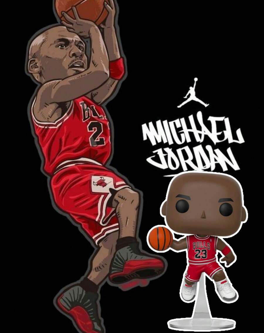Funko Pop NBA 迈克尔·乔丹 #54 芝加哥公牛队乙烯基人偶,篮球收藏模型带展示架,体育迷礼物 - 彩色 - 查看 1