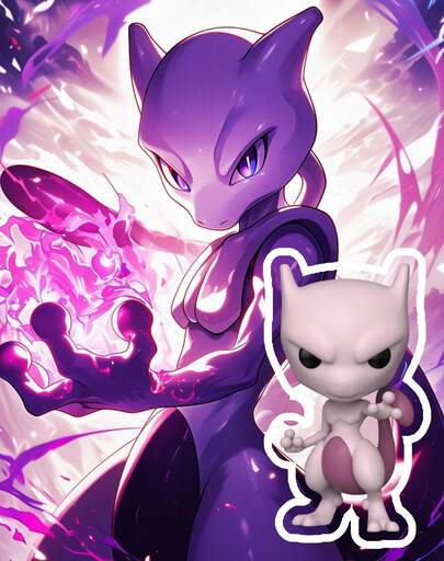  Funko POP! Games Vinyl Figure Collectible, Pokemon Mewtwo With Window Box Display Packaging, No. 581, Desk Shelf Decor Gift For Fans And Collectors