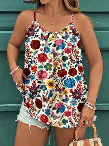 EMERY ROSE Bộ đồ đôi và áo tank top cỡ lớn thanh lịch, tối giản, mang phong cách cổ điển, họa tiết hoa nhí, thích hợp cho Ngày của Mẹ, phù hợp cho kỳ nghỉ hè ở bãi biển. - Nhiều màu - Xem 2