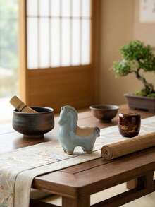 Cirelle 1 chú ngựa gốm sứ trang trí bàn trà – Vật trang trí trà truyền thống, điểm nhấn trang trí nhà theo phong cách Zen cho phòng khách và lối vào, tượng nhỏ thủ công dành cho người yêu trà. - Nhiều màu - Xem 5