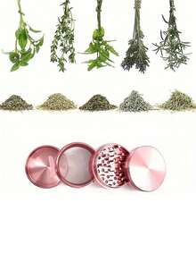 1 件玫瑰粉色便携式金属研磨机，4 层，可爱设计，有 1.57 英寸或 1.96 英寸可选 - 粉色 - 查看 3