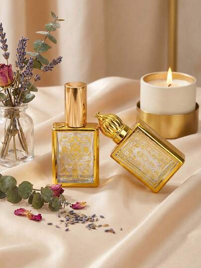 Cirelle 15毫升便携式奢华玻璃香水瓶 – 小型分装瓶，适用于精油和香水，短途旅行必备，可重复填充喷雾器