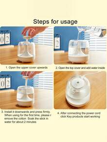 1 pieza Humidificador y difusor de aromaterapia 2 en 1 de 650ML, con 2 modos de rociado, luz nocturna de colores para dormitorio, oficina y escritorio - Multicolor - Ver 9