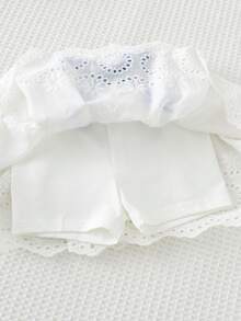 Cozy Pixies 女婴蓝白格子无袖荷叶领上衣和松紧腰半裙两件套 - 彩色 - 查看 7