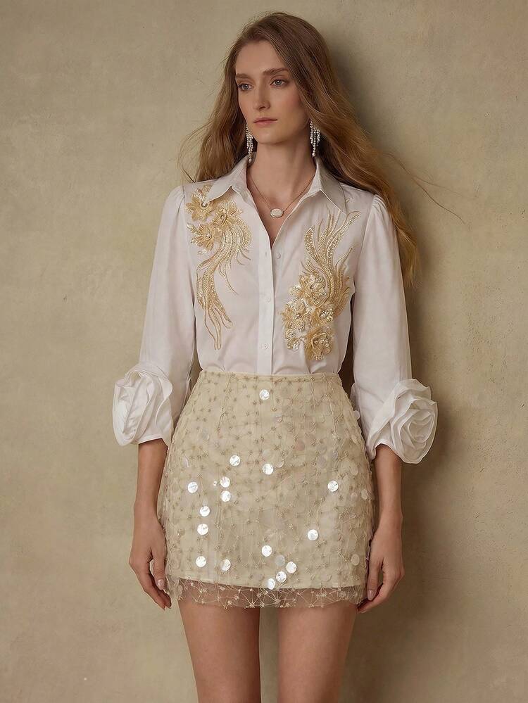 WOMEN'S FASHIONABLE SEQUIN MINI SKIRT