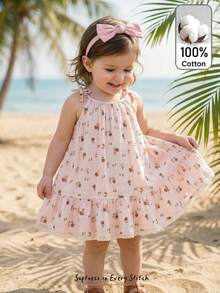 Cozy Pixies 女婴碎花印花柔软针织吊带连衣裙 - 彩色 - 查看 1