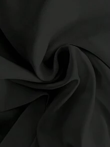 Everyssa Blusa de mujer con cuello polo sin mangas, abertura oblicua, cintura recogida, diseño asimétrico y bordado - Negro - Ver 4