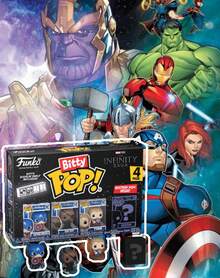 Funko Bitty Pop Marvel The Infinity Saga 4 Packs Captain America Nick Fury Thor Mystery Mini Vinyl Figures With Display Shelf Collectible Set - Multicolor - View 1
