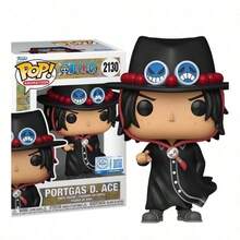 Funko POP! Animation Vinyl Figure, One Piece Portgas D. Ace No. 2130, Chibi Collectible With Black Hat Red Beads And Blue Emblems, Cloak Outfit, Window Box Display, Gift - 1PC - View 6