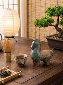 Cirelle 1 chú ngựa gốm sứ trang trí bàn trà – Vật trang trí trà truyền thống, điểm nhấn trang trí nhà theo phong cách Zen cho phòng khách và lối vào, tượng nhỏ thủ công dành cho người yêu trà. - Nhiều màu - Xem 3