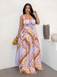 Maweii 大码无袖休闲度假时尚印花性感连衣裙 - 彩色 - 查看 4