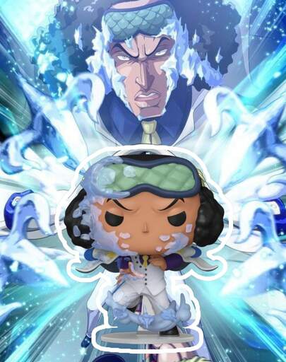 Funko Anime Vinyl Figure Collectible, Kuzan Ice Power Character Model With Window Display Box, #2057 Style, 10cm Figure With Frost Effect Base, Cute Chibi Desk Decor, Gift For Fans One Piece Pop! Kuzan (Ice Block Partisan)