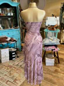 NostaNoir Nuevo vestido midi ajustado de cintura con malla sin tirantes para mujeres - Caqui - Ver 2