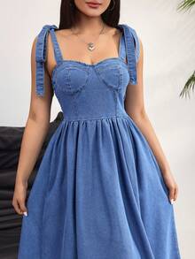 Rivivi Women's Casual Denim Camisole Dress For Summer - Blue - View 6