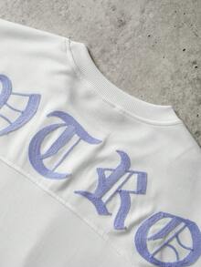 PAVTROS 男士圆领字母刺绣休闲百搭旅行短袖T恤 - 白色 - 查看 4