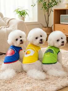 PETSIN 宠物春季新款狗狗服装 动物用品 宠物服装 狗狗背心 猫咪T恤 泰迪熊套装 小型动物服装 休闲酷炫背心 狗狗服装 猫咪服装 春夏两季新款背心 - 彩色 - 查看 2