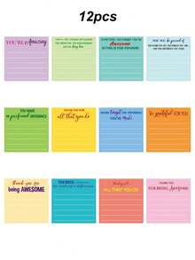 3/6/12/18pcsunny Office Sticky Notes With Sassy Passive Aggressive Quotes Humorous Gift For Coworkers Striped Memo Pads Self Adhesive Reminder For Desk Organization - Multicolor - View 11