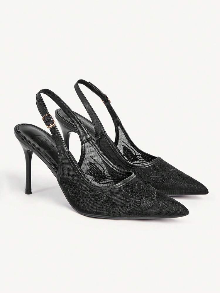CUCCOO CHICEST Women Shoes New Crocodile Pattern Pointed Thin Heel Sandals, Metal Buckle Rear Empty Commuter Shoes, Red Inner High Heel Shoes, Workplace Versatile Women's Shoes Summer Shoes Wedding Shoes Bride Shoes