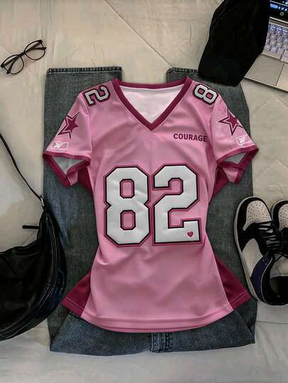 Glimmora 大码修身短款V领无袖T恤