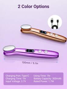 Teckwe 可充电眼部按摩笔，面部按摩仪 - 眼部提拉棒，具备加热、温热、振动、紧致肌肤、缓解眼部疲劳、浮肿、黑眼圈、眼袋等功能，可吸收美容工具 - 彩色 - 查看 5