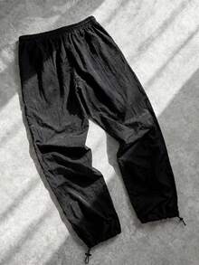 GymBeat 男士哥特字母图案口袋休闲运动裤 - 黑色 - 查看 4