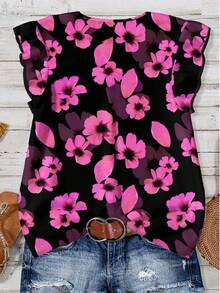 EMERY ROSE Elegant Tropical Floral Print Casual Loose Shirt, Suitable For Summer - Multicolor - View 6