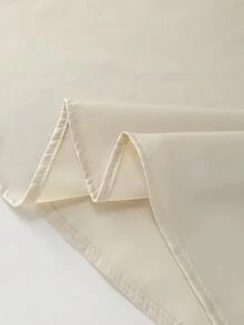 Franclia Women's Elegant Casual 2026 Spring/Summer Satin Pearl Collar Bow Loose Mini Dress - Champagne - View 5